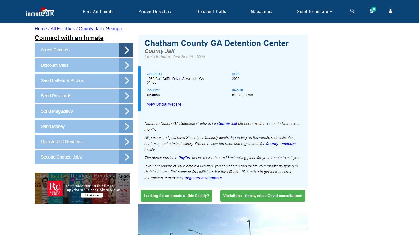 Chatham County GA Detention Center - Inmate Locator - Savannah, GA